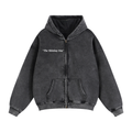 Unisex Zip-Through Boxy Fleece Hoodie